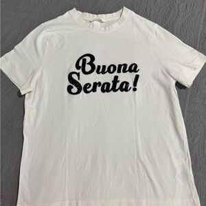 H&M White T-Shirt with Black Text